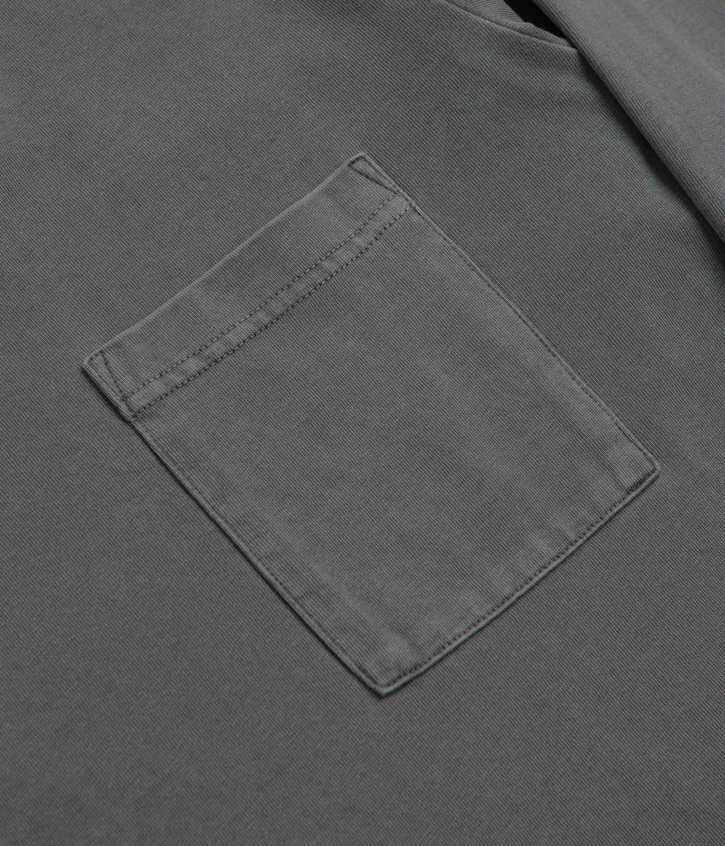 Snow Peak Garment Dyed Long Sleeve T-Shirt - Charcoal