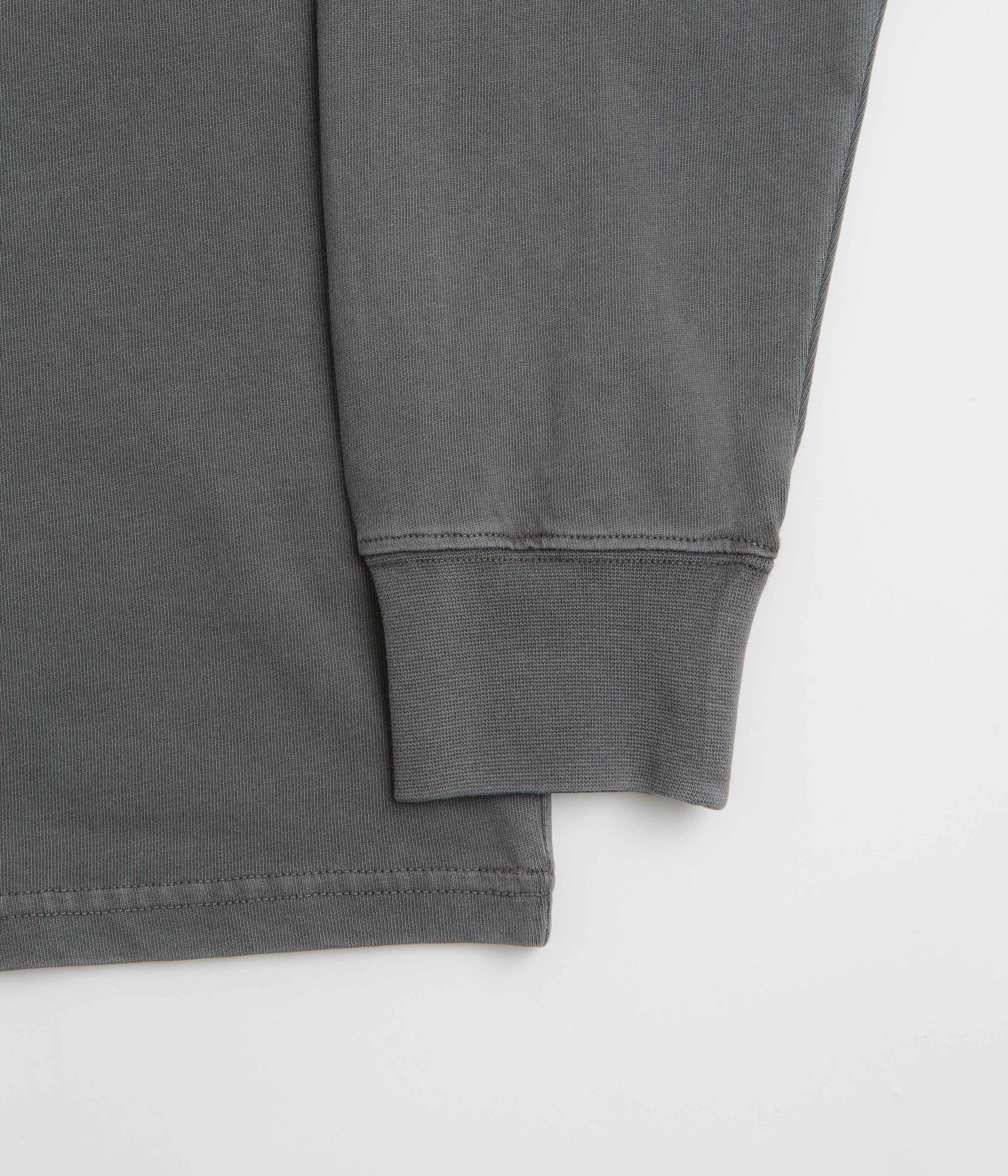 Snow Peak Garment Dyed Long Sleeve T-Shirt - Charcoal