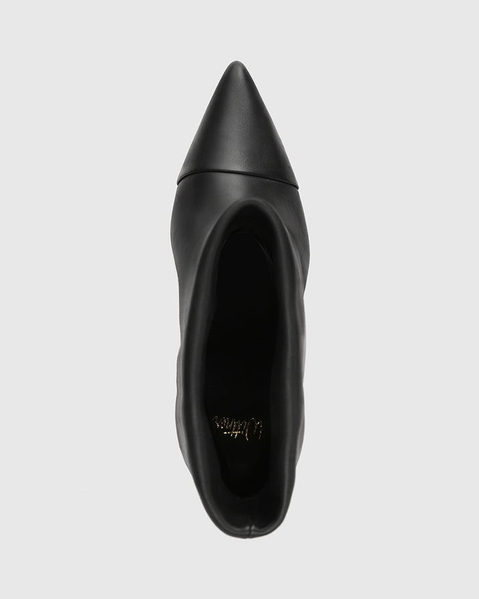 Somerton Black Leather Ankle Boot