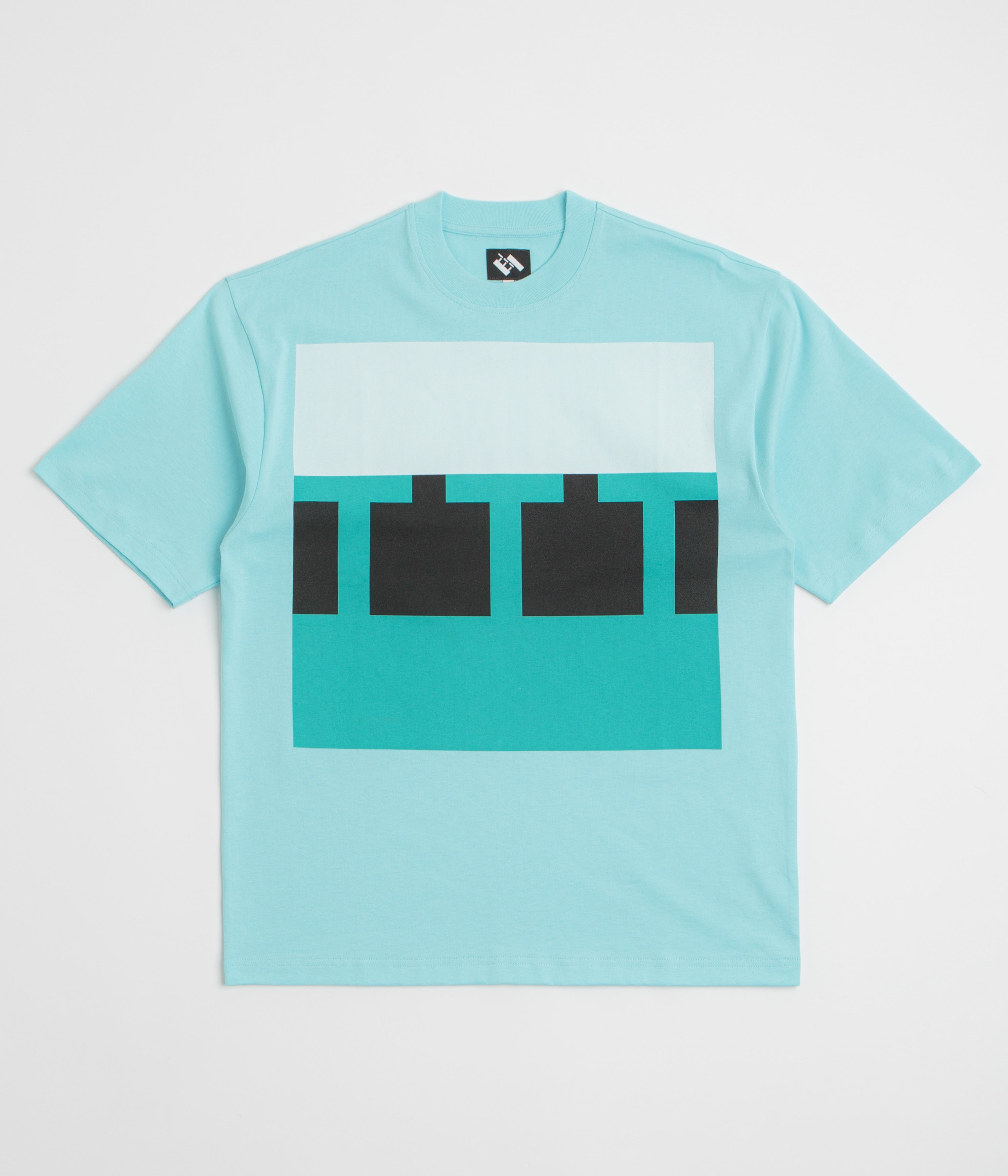 The Trilogy Tapes Block T-Shirt - Blue / Blue