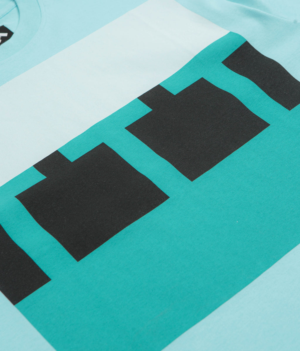The Trilogy Tapes Block T-Shirt - Blue / Blue