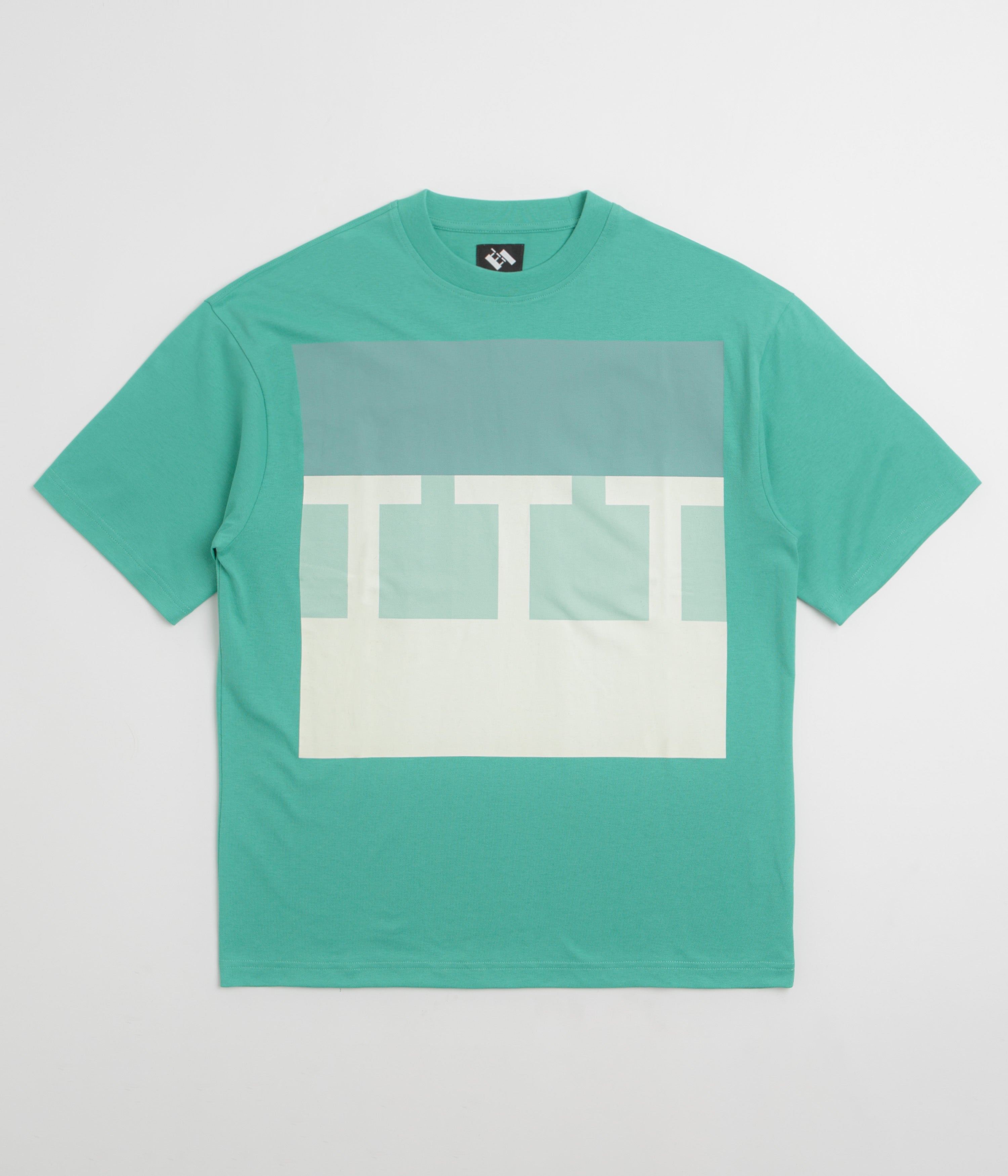 The Trilogy Tapes Glow in the Dark Block T-Shirt - Aqua