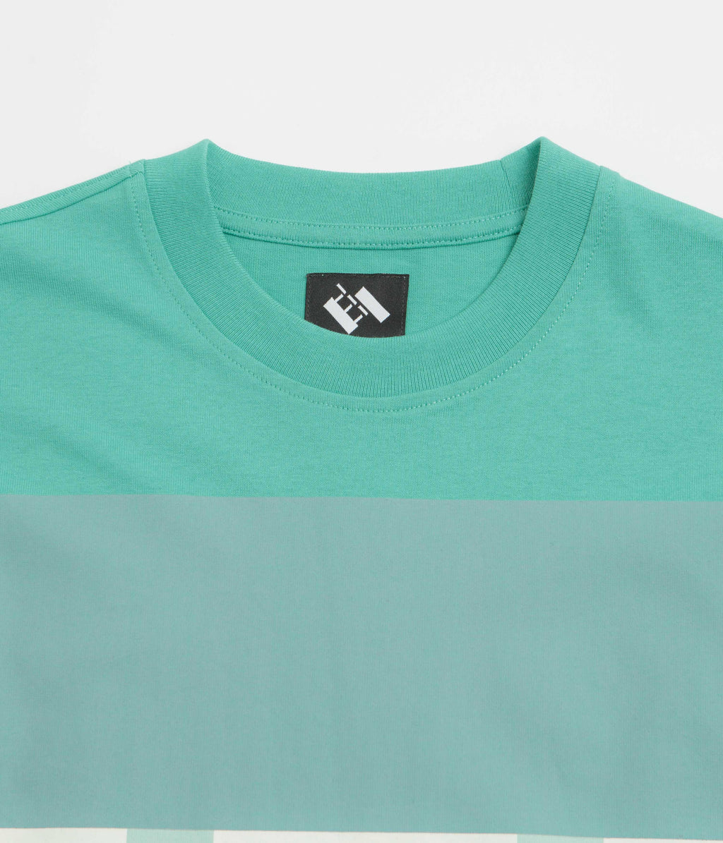 The Trilogy Tapes Glow in the Dark Block T-Shirt - Aqua