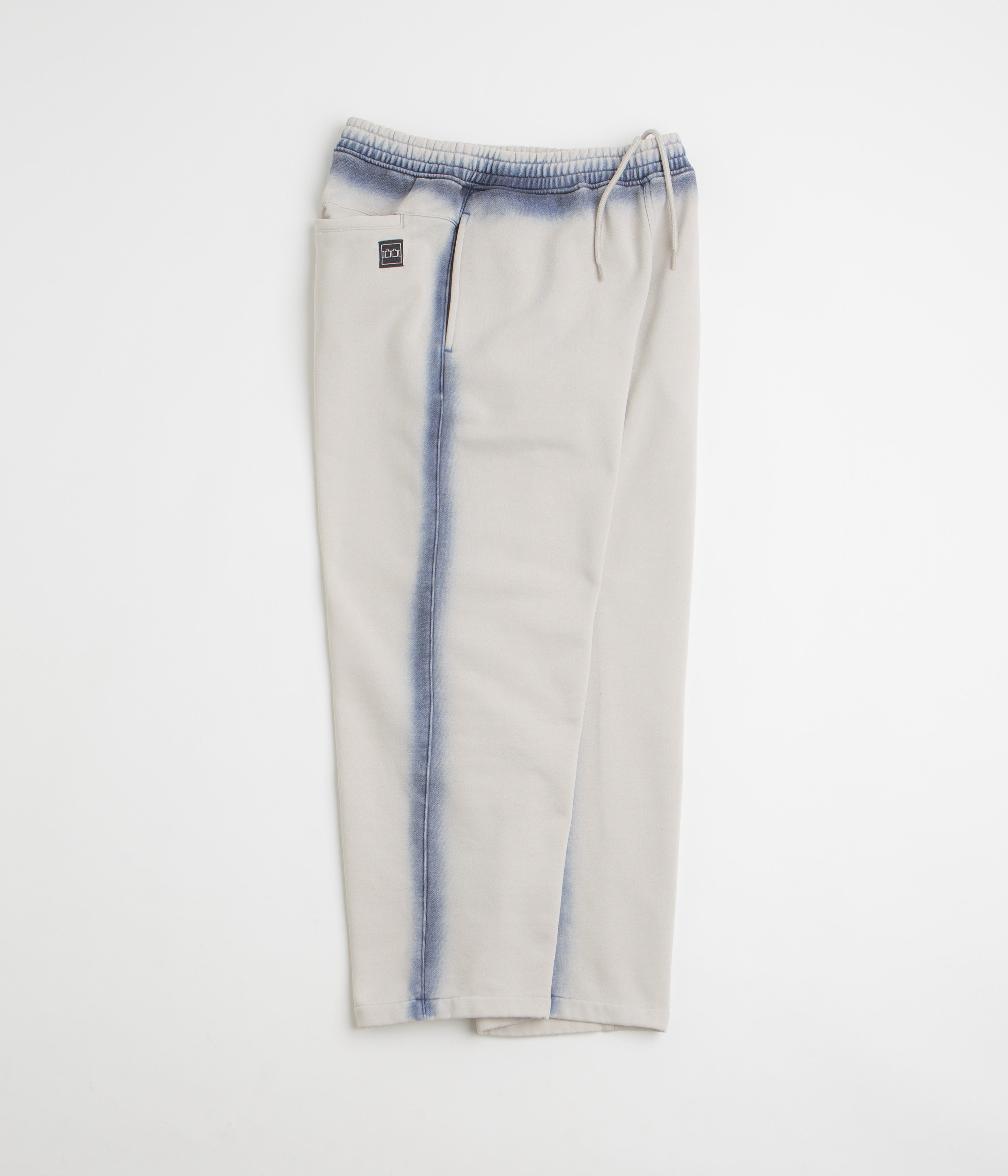 The Trilogy Tapes Overdye Open Hem Sweatpants - Grey / Blue