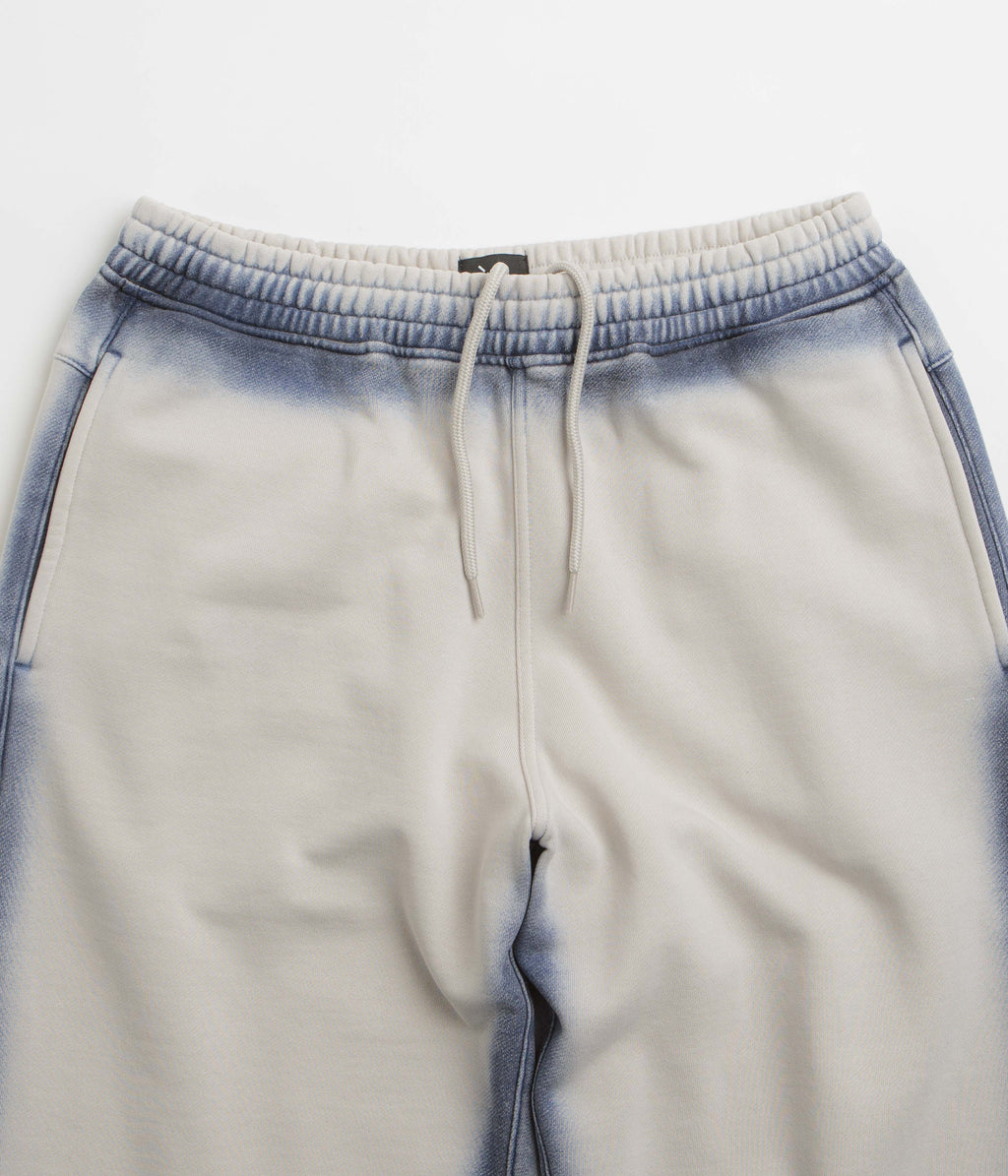 The Trilogy Tapes Overdye Open Hem Sweatpants - Grey / Blue