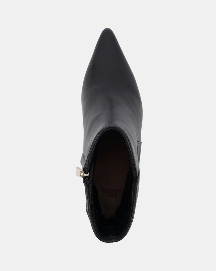 Tiara Black Leather Ankle Boot