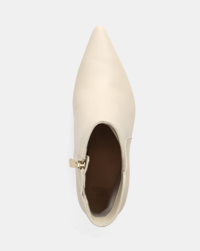 Tiara Ecru Leather Ankle Boot