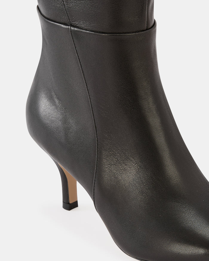 Tyra Black Leather Knee High Boot
