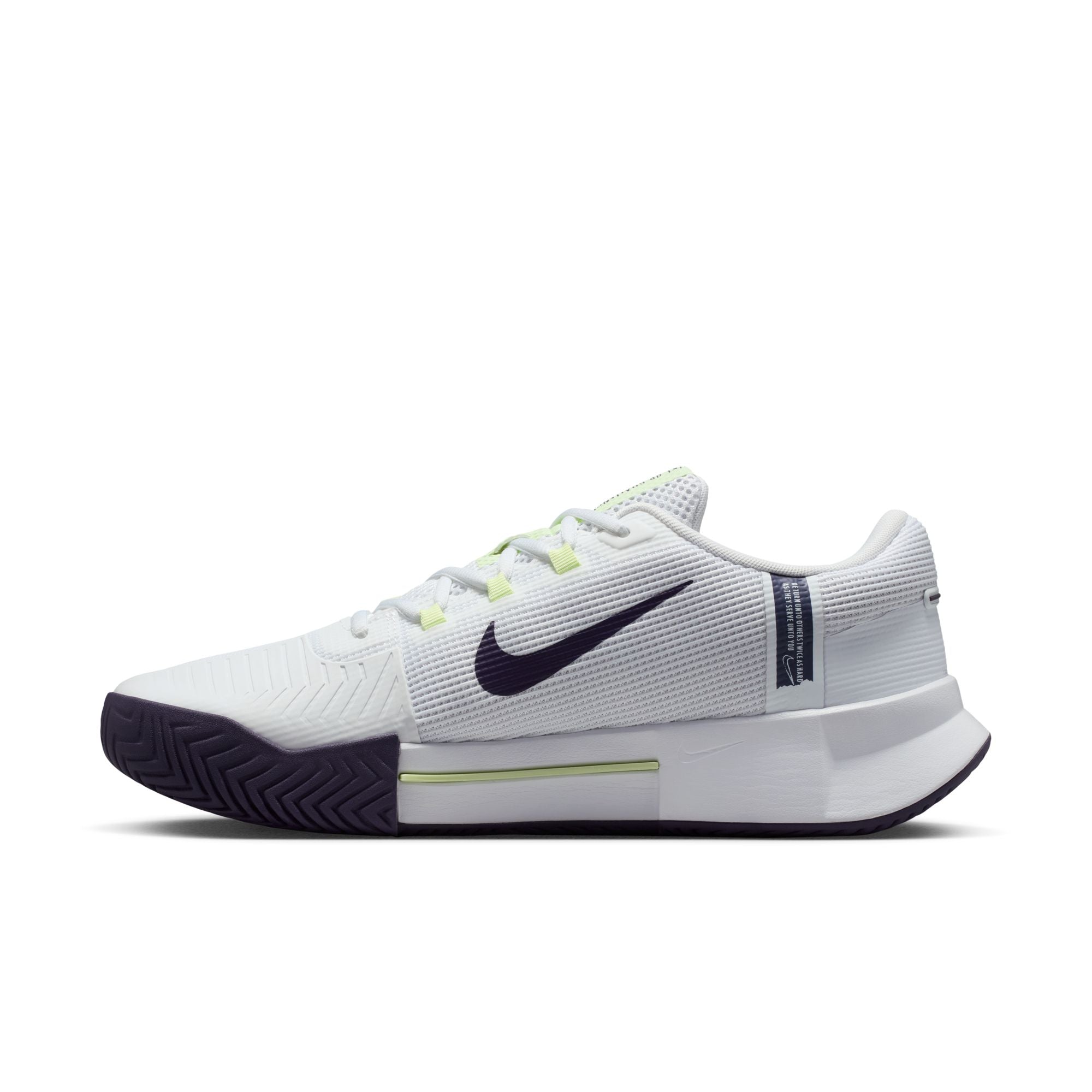 Nike Men's GP Challenge 1.5 Hard Court Tennis Shoes In White/Dark Raisin-Volt Tint