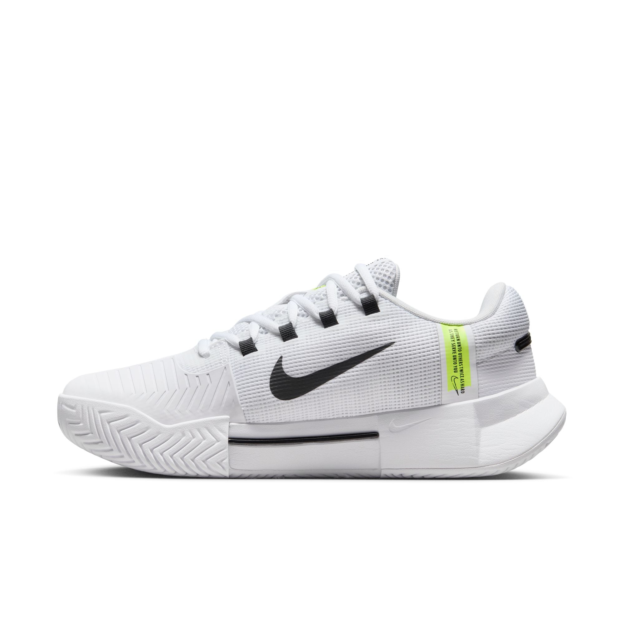 Nike Women's Zoom GP Challenge 1 Hard Court Shoes in White/Black-White
