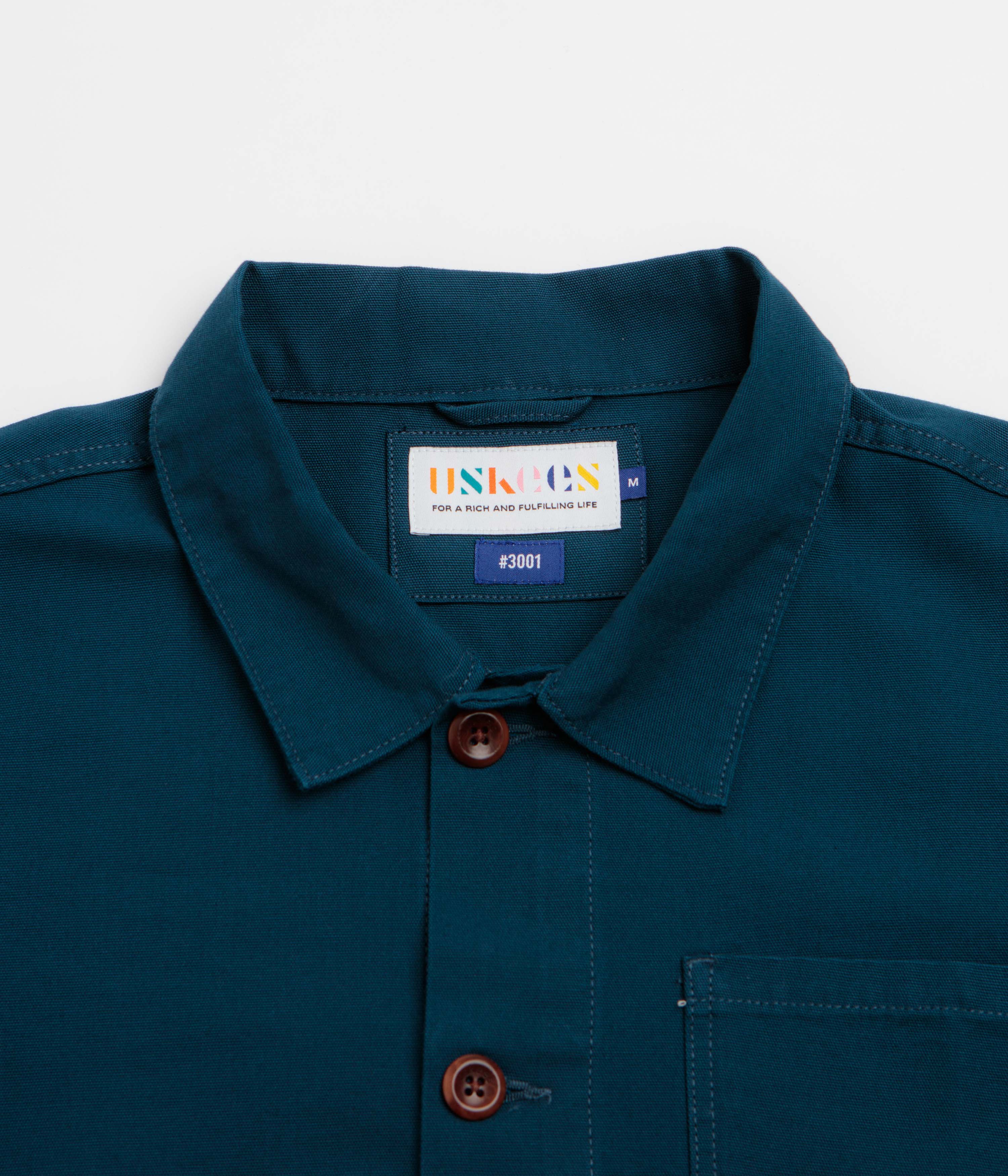 Uskees 3001 Buttoned Overshirt - Maya Blue