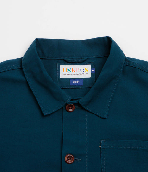 Uskees 3001 Buttoned Overshirt - Maya Blue