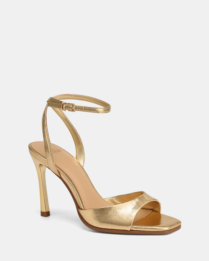 Xandy Gold Metallic Leather High Heels