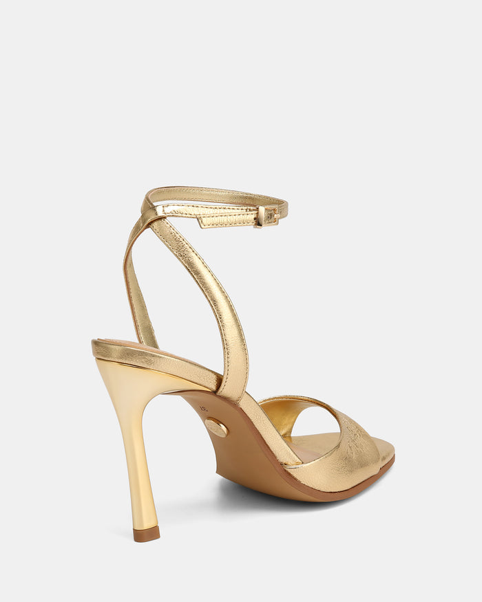Xandy Gold Metallic Leather High Heels