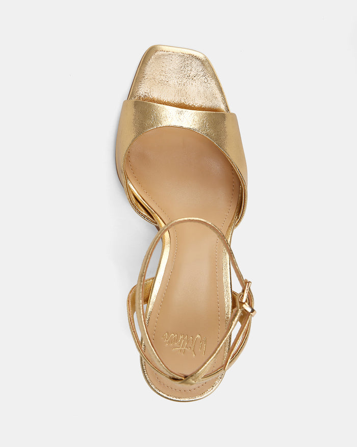 Xandy Gold Metallic Leather High Heels