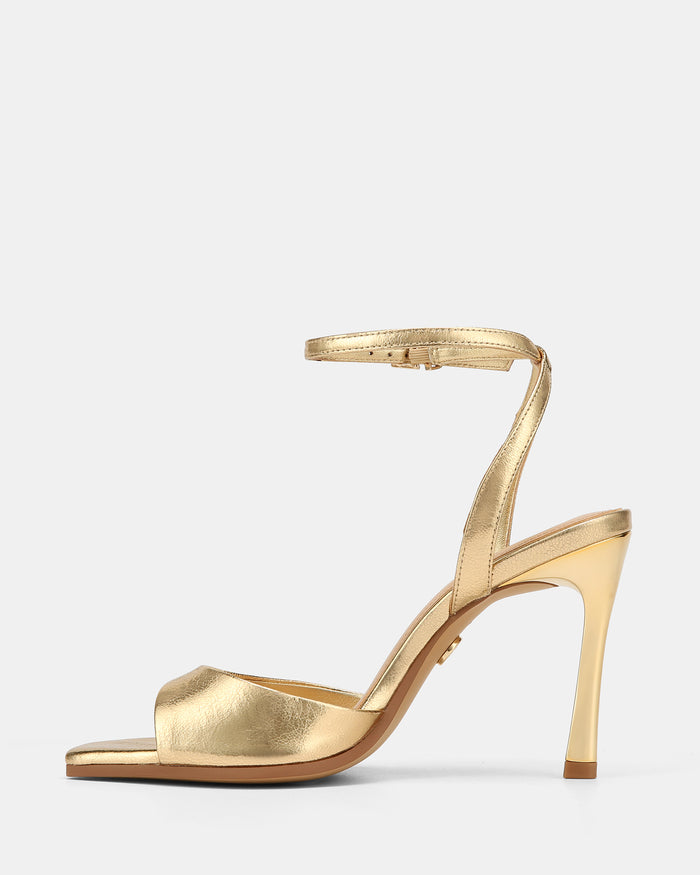 Xandy Gold Metallic Leather High Heels