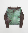 Yardsale Womens Butterfly Mesh Long Sleeve T-Shirt - Black