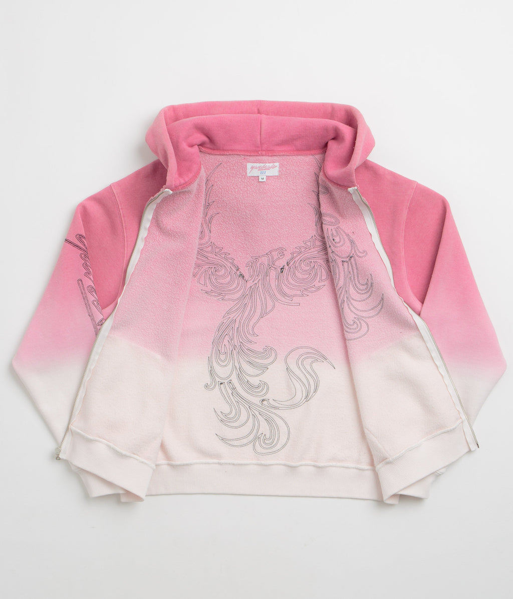 Yardsale Ombre Full Zip Hoodie - Pink