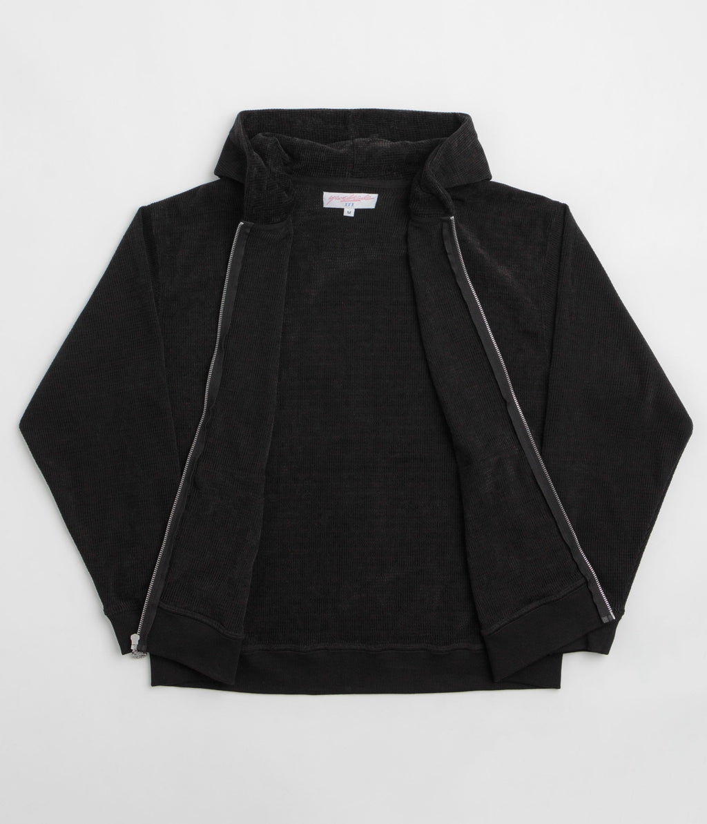 Yardsale Sprayed Waffle Full Zip Hoodie - Black