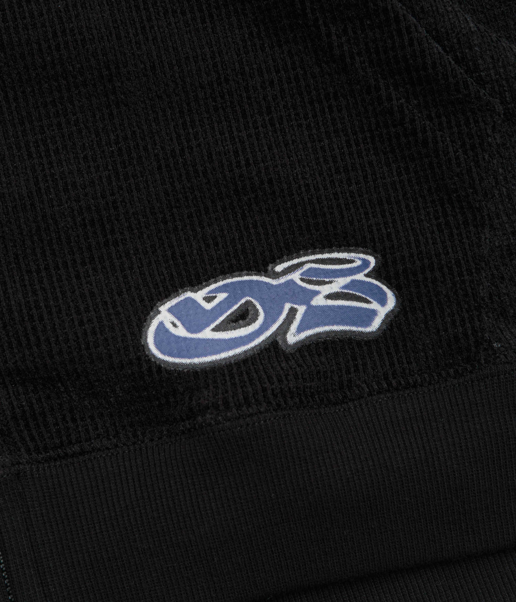 Yardsale Sprayed Waffle Full Zip Hoodie - Black