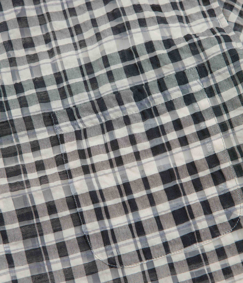 YMC Malick Short Sleeve Shirt - Charcoal / Off White