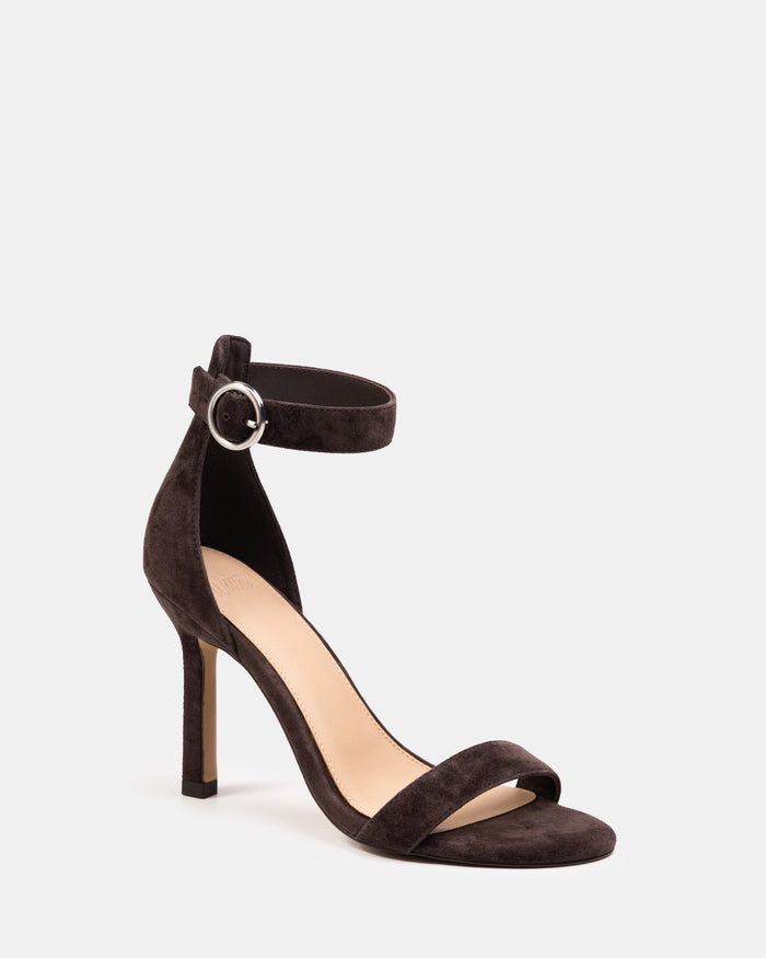 Zeze Ebony Suede Leather Stiletto Heel
