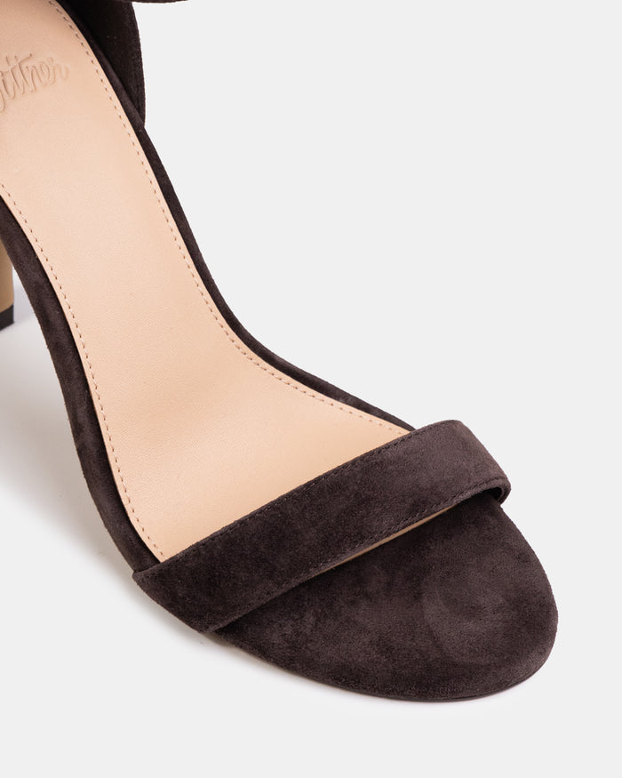 Zeze Ebony Suede Leather Stiletto Heel