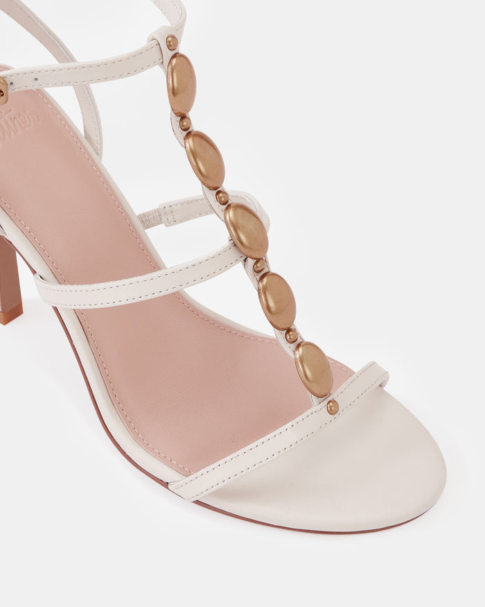 Zola Vintage Ivory Leather Stiletto Heel